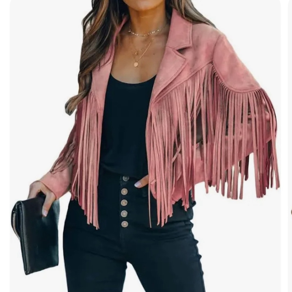 Pink Fringe Jacket